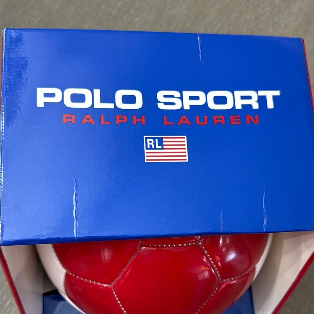 Ralph Lauren Red and White Soccer Ball - Picture 5 of 6